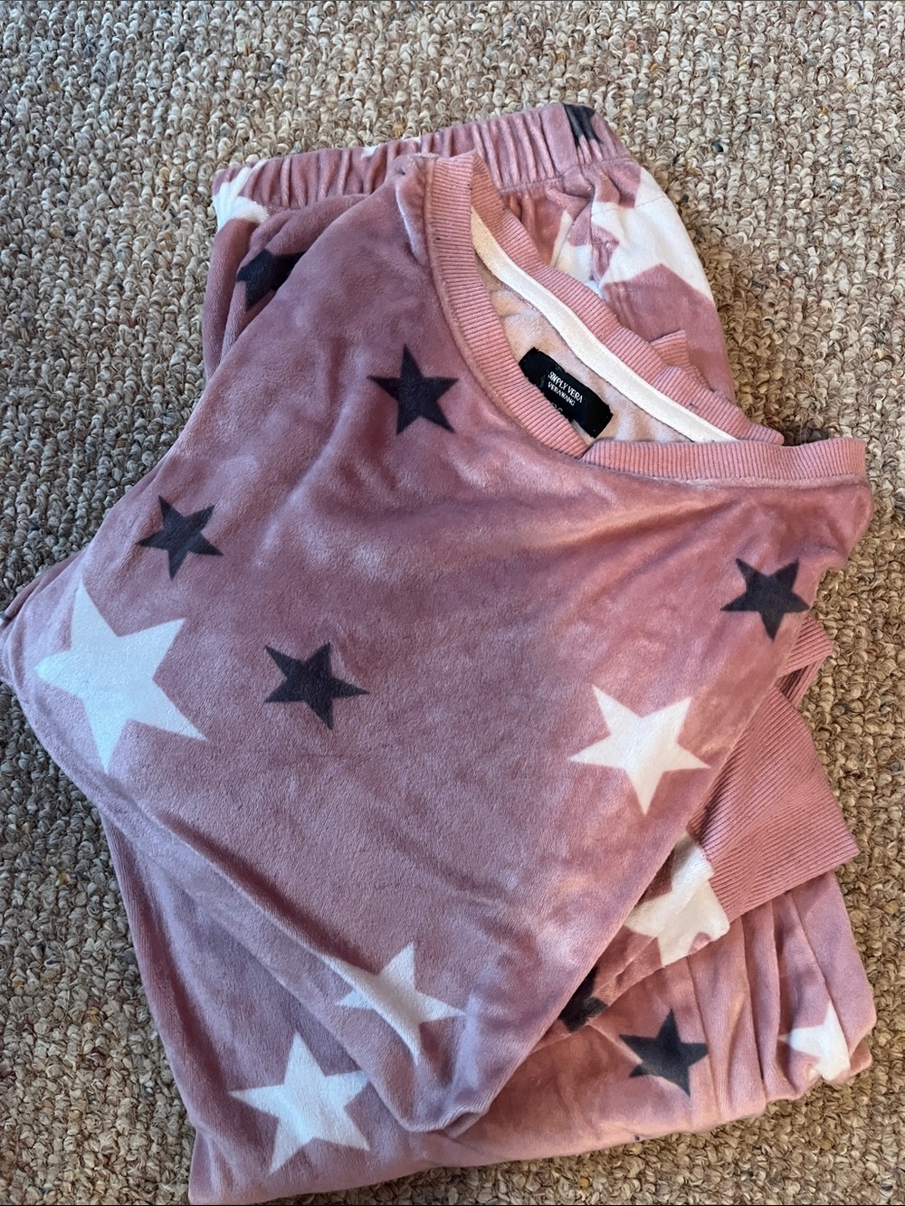 Vera Wang Mauve Pink Star Plush  P/S Woman’s Lounge/Pajamas